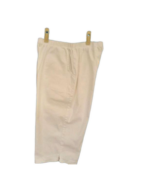 DENIM & Co.CAPRI Pants WHITE with Original Waist Stretch W/deep POCKETS